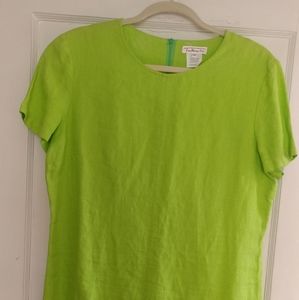 Talbots Linen dress, 12, bright green